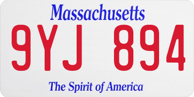 MA license plate 9YJ894