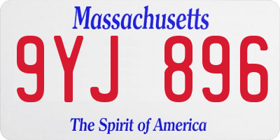 MA license plate 9YJ896