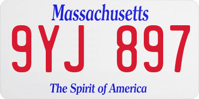 MA license plate 9YJ897