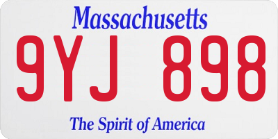 MA license plate 9YJ898