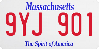 MA license plate 9YJ901