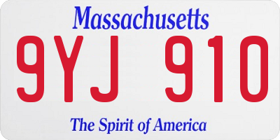 MA license plate 9YJ910