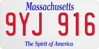 MA license plate 9YJ916