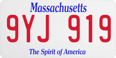 MA license plate 9YJ919