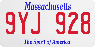 MA license plate 9YJ928