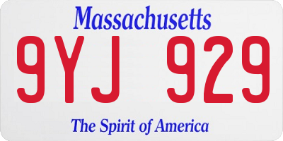 MA license plate 9YJ929