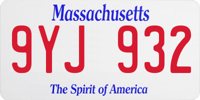 MA license plate 9YJ932