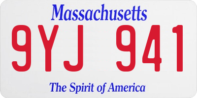 MA license plate 9YJ941