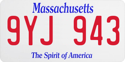 MA license plate 9YJ943