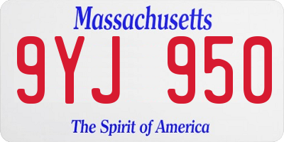 MA license plate 9YJ950