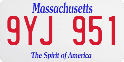 MA license plate 9YJ951