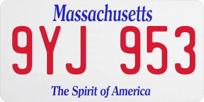 MA license plate 9YJ953