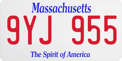 MA license plate 9YJ955