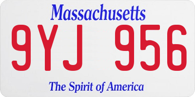 MA license plate 9YJ956