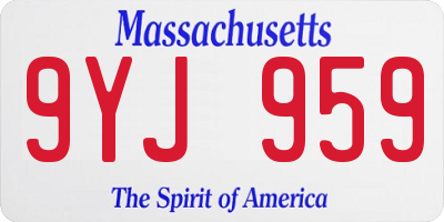 MA license plate 9YJ959