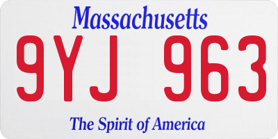 MA license plate 9YJ963