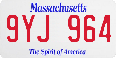 MA license plate 9YJ964