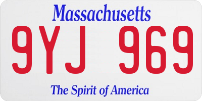 MA license plate 9YJ969