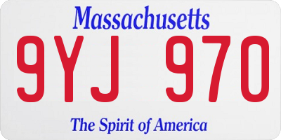 MA license plate 9YJ970