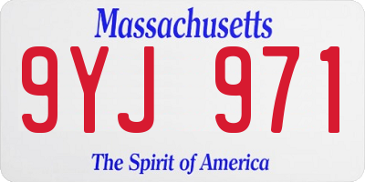 MA license plate 9YJ971