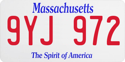 MA license plate 9YJ972