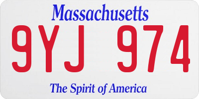 MA license plate 9YJ974