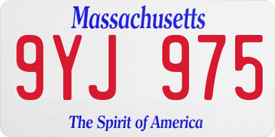 MA license plate 9YJ975