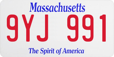 MA license plate 9YJ991