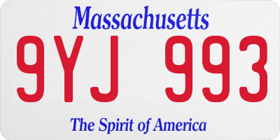 MA license plate 9YJ993