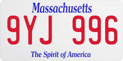 MA license plate 9YJ996