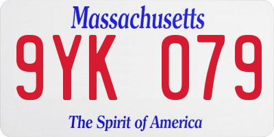 MA license plate 9YK079