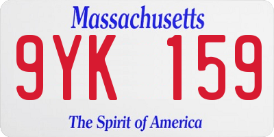 MA license plate 9YK159