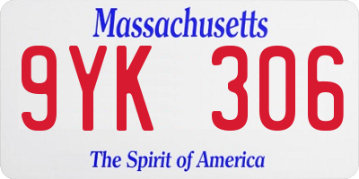 MA license plate 9YK306