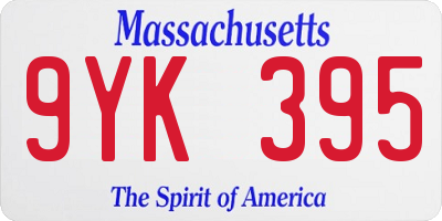 MA license plate 9YK395