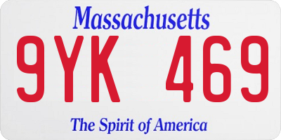 MA license plate 9YK469