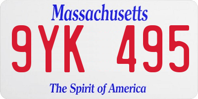 MA license plate 9YK495