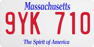 MA license plate 9YK710