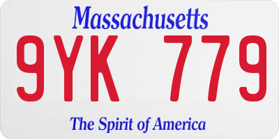 MA license plate 9YK779