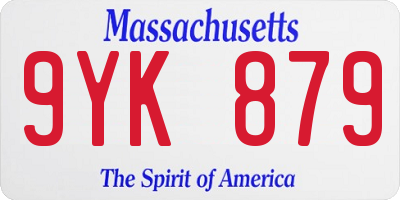 MA license plate 9YK879