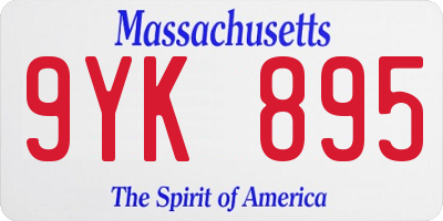 MA license plate 9YK895