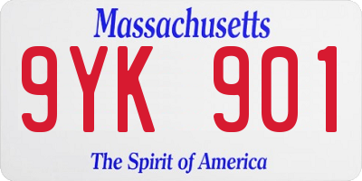 MA license plate 9YK901