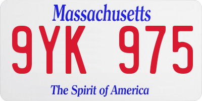 MA license plate 9YK975