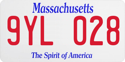 MA license plate 9YL028