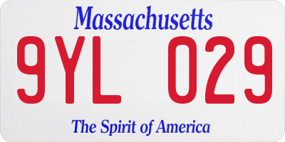 MA license plate 9YL029