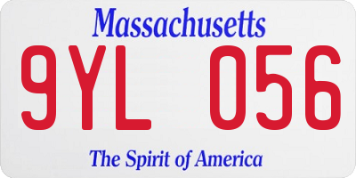 MA license plate 9YL056