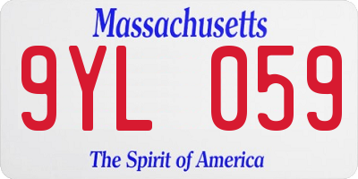 MA license plate 9YL059