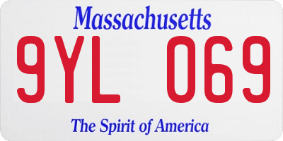 MA license plate 9YL069