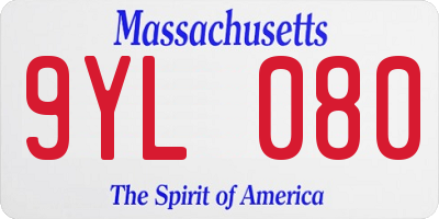 MA license plate 9YL080