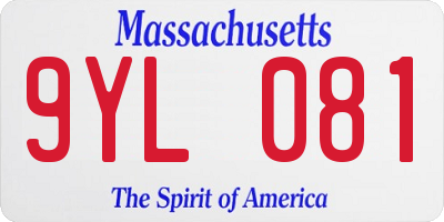 MA license plate 9YL081