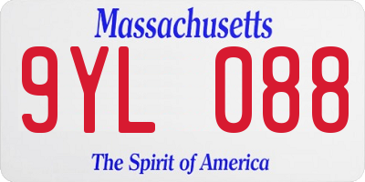 MA license plate 9YL088